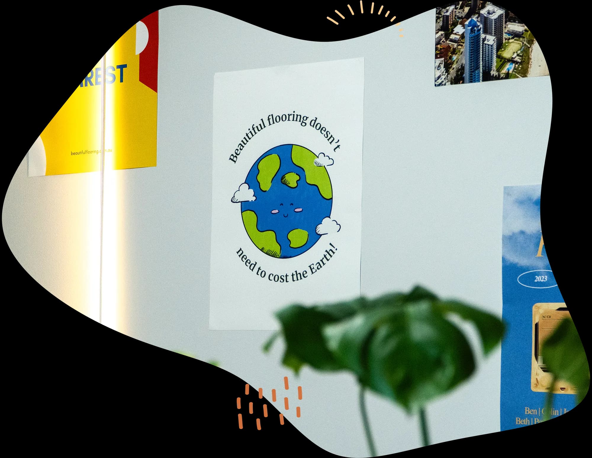 Commercial vinyl tile install in progress